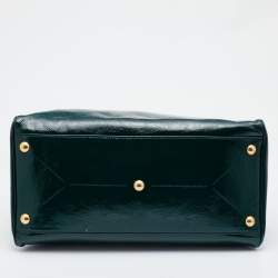 Saint Laurent Green Patent Leather Medium Majorelle Satchel