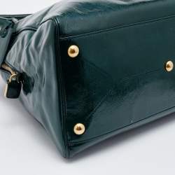 Saint Laurent Green Patent Leather Medium Majorelle Satchel