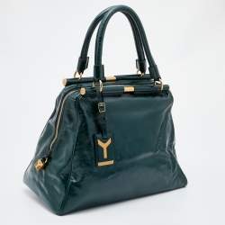 Saint Laurent Green Patent Leather Medium Majorelle Satchel