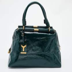 Saint Laurent Green Patent Leather Medium Majorelle Satchel