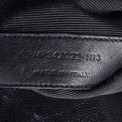 مملوكة مسبقًا حقيبة يد سان لوران بوكساندرا جلد شيفرون مونوغرامي سوداء بسلسلة