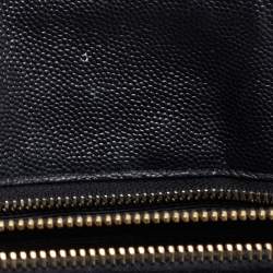 مملوكة مسبقًا حقيبة يد سان لوران بوكساندرا جلد شيفرون مونوغرامي سوداء بسلسلة