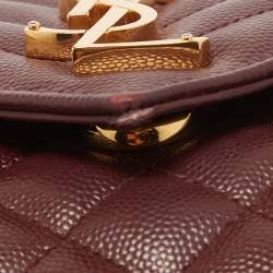 Saint Laurent Medium Burgundy Mix Matelasse Leather Medium Envelope Chain Bag
