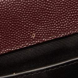 Saint Laurent Medium Burgundy Mix Matelasse Leather Medium Envelope Chain Bag