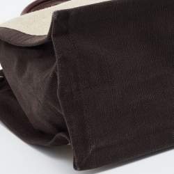 Saint Laurent Tri Color Linen and Leather Rive Gauche Shopper Tote 