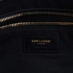 Saint Laurent Tri Color Linen and Leather Rive Gauche Shopper Tote 