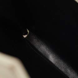 Saint Laurent White Mix Matelassé Leather Monogram Flap Chain Clutch