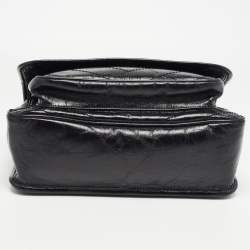 Pre Owned Saint Laurent Black Aged Leather Medium Niki Shoulder Bag