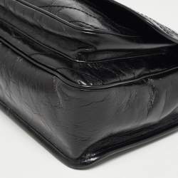Pre Owned Saint Laurent Black Aged Leather Medium Niki Shoulder Bag