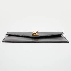 Saint Laurent Black Leather Medium Uptown Clutch