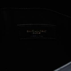 Saint Laurent Black Leather Medium Uptown Clutch