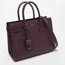 Pre Owned Saint Laurent Burgundy Leather Baby Classic Sac De Jour Tote