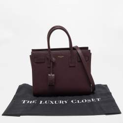 Pre Owned Saint Laurent Burgundy Leather Baby Classic Sac De Jour Tote