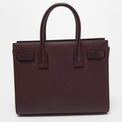 Pre Owned Saint Laurent Burgundy Leather Baby Classic Sac De Jour Tote