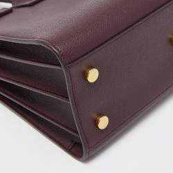 Pre Owned Saint Laurent Burgundy Leather Baby Classic Sac De Jour Tote