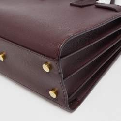 Pre Owned Saint Laurent Burgundy Leather Baby Classic Sac De Jour Tote