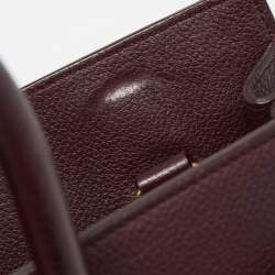 Pre Owned Saint Laurent Burgundy Leather Baby Classic Sac De Jour Tote