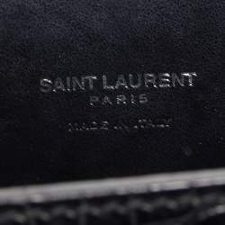 Pre Owned Saint Laurent Black Croc Embossed Leather Nano Classic Sac De Jour Tote