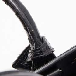 Pre Owned Saint Laurent Black Croc Embossed Leather Nano Classic Sac De Jour Tote