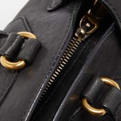 Saint Laurent Black Leather Small Monogram Cabas Tote