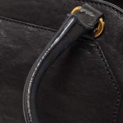Saint Laurent Black Leather Small Monogram Cabas Tote