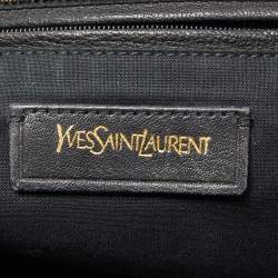 Saint Laurent Black Leather Small Monogram Cabas Tote