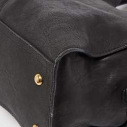 Saint Laurent Black Leather Small Monogram Cabas Tote