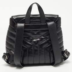 Saint Laurent Black Y Quilted Leather Loulou Backpack