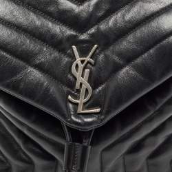 Saint Laurent Black Y Quilted Leather Loulou Backpack