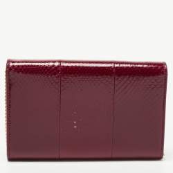 Saint Laurent Red Karung Leather Monogram Wallet on Chain