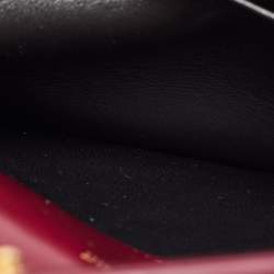 Saint Laurent Red Karung Leather Monogram Wallet on Chain