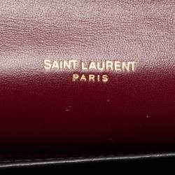 Saint Laurent Red Karung Leather Monogram Wallet on Chain