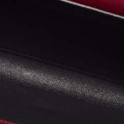 Saint Laurent Red Karung Leather Monogram Wallet on Chain