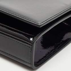 Pre Owned Saint Laurent Black Patent Leather Small Monogram Kate Chain Bag
