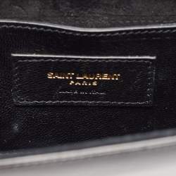 Pre Owned Saint Laurent Black Patent Leather Small Monogram Kate Chain Bag