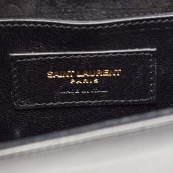 Pre Owned Saint Laurent Black Patent Leather Small Monogram Kate Chain Bag