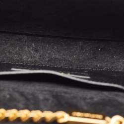 Pre Owned Saint Laurent Black Patent Leather Small Monogram Kate Chain Bag