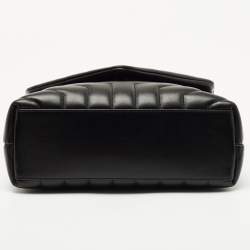 Pre Owned Saint Laurent Black Leather Small Loulou Shoulder Bag