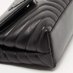 Pre Owned Saint Laurent Black Leather Small Loulou Shoulder Bag
