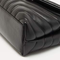 Pre Owned Saint Laurent Black Leather Small Loulou Shoulder Bag