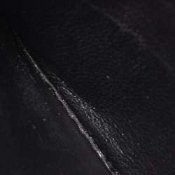 Pre Owned Saint Laurent Black Matelassé Leather Cassandre Card Holder