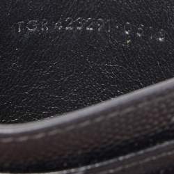 Pre Owned Saint Laurent Black Matelassé Leather Cassandre Card Holder