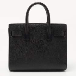 Pre Owned Saint Laurent Black Grained Leather Nano Classic Sac De Jour Tote