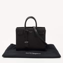 Pre Owned Saint Laurent Black Grained Leather Nano Classic Sac De Jour Tote