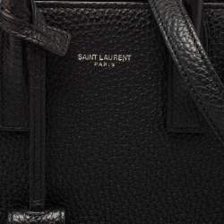 Pre Owned Saint Laurent Black Grained Leather Nano Classic Sac De Jour Tote