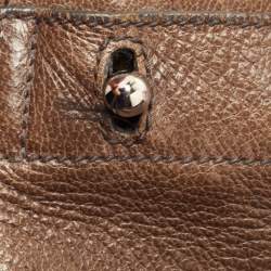 Pre Owned حقيبة سان لوران باريس موس جلد برونزي بيدين علويتين كبيرة