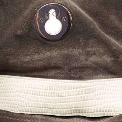 Pre Owned حقيبة سان لوران باريس موس جلد برونزي بيدين علويتين كبيرة