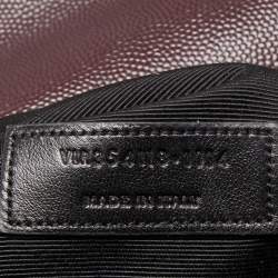 Saint Laurent Burgundy Matelassé Leather Large Monogram Envelope Shoulder Bag