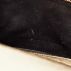 Pre Owned Saint Laurent Metallic Gold Leather Belle De Jour Flap Clutch