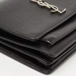 Pre Owned Saint Laurent Black Leather Medium Sunset Shoulder Bag